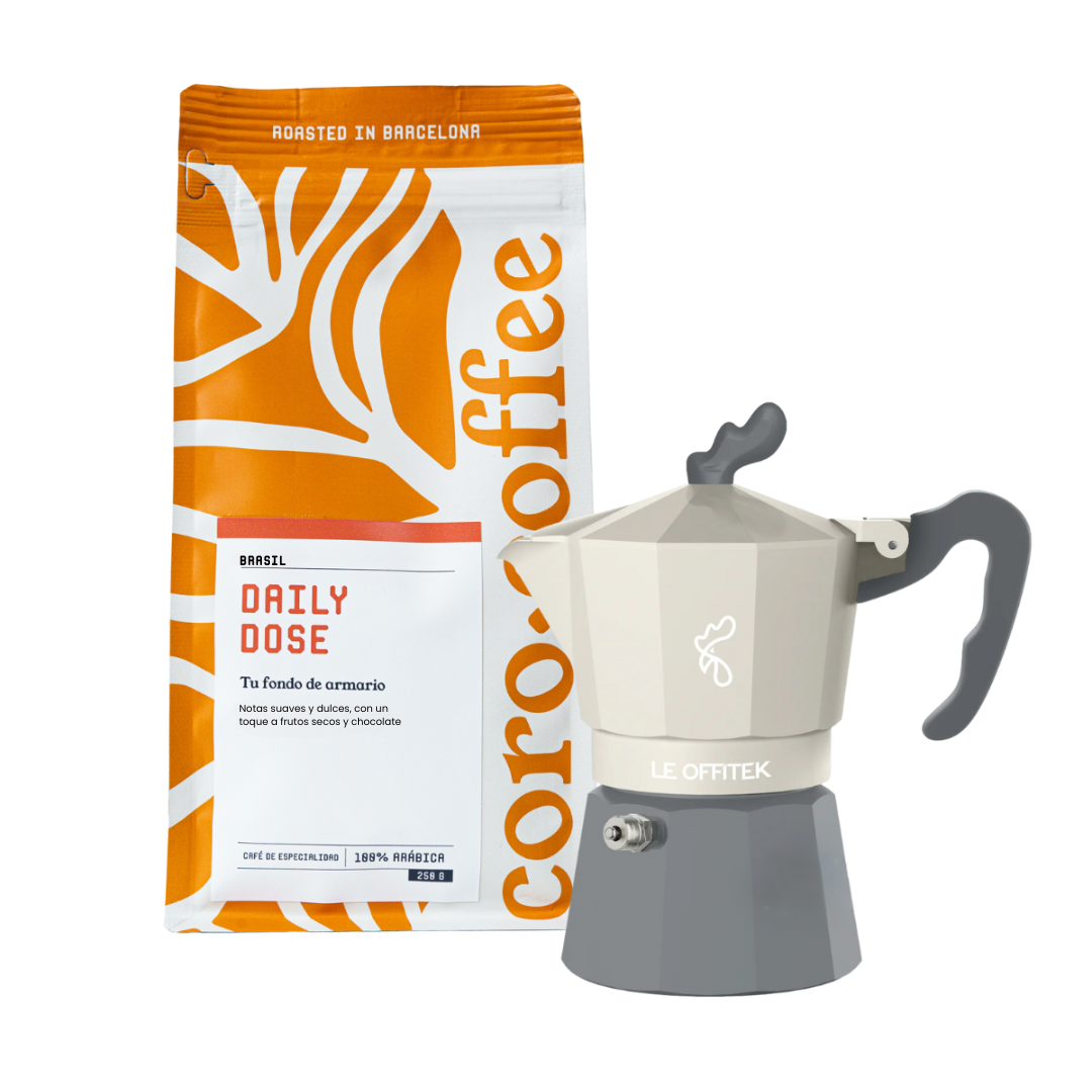 Café de especialidad 100% arábica con Cafetera Moka - Brasil